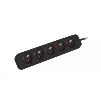 Regleta de enchufes Lanberg PS0-05E-0150-BK 1,5 m 5 salidas AC para interior negra
