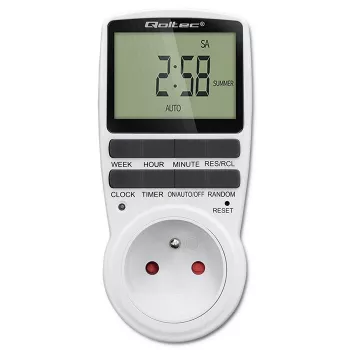 Temporizador electrónico QOLTEC PC0628 con pantalla LCD, cuenta atrás de 24 horas