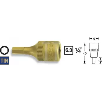 Hazet punta de destornillador hexagonal interior 6,3 mm (1/4) 8501-5 longitud 28 mm (8501-5)