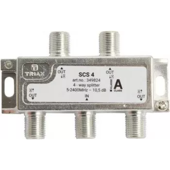 Triax SCS 4 - Divisor de cable - 75 Ohm - 5 - 2400 MHz - Plata - Blanco - Hembra/Hembra - 11,5 dB (349824)