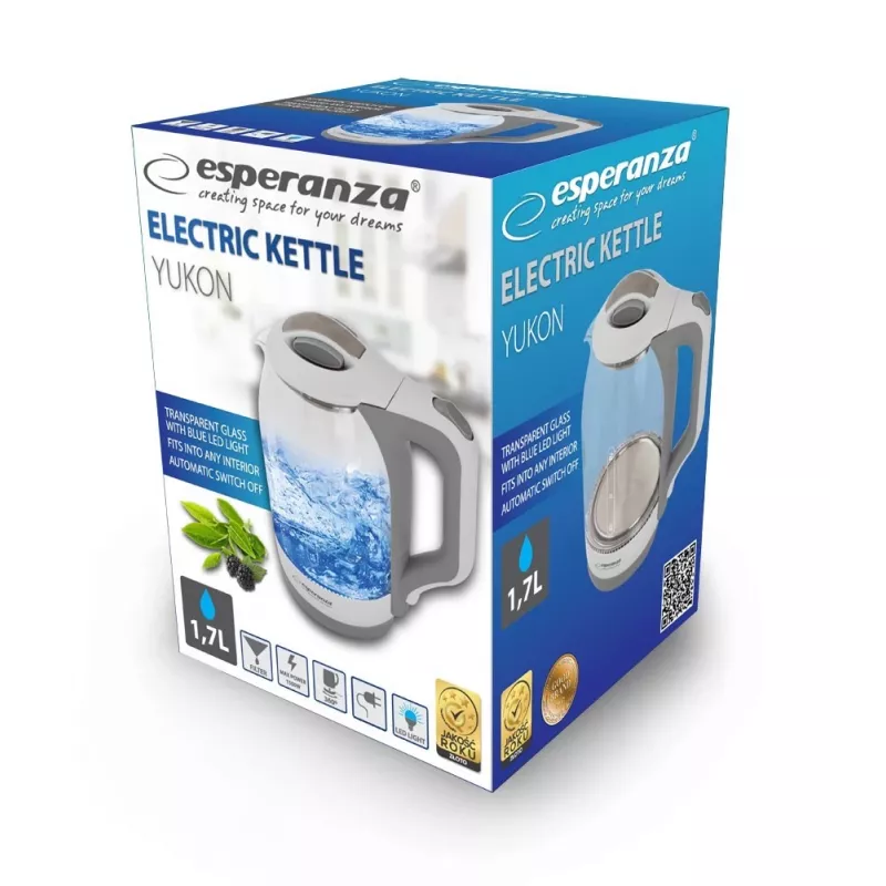 Hervidor eléctrico Esperanza 1,7 L 1500 W blanco multicolor