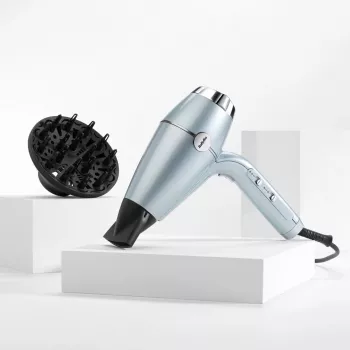 Secador de pelo BABYLISS D773DE 2100 W, iónico, 3 niveles de calor / 2 velocidades, aire frío, 2 boquillas, metallic