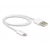 Cable USB de datos y carga DeLOCK 83000 para iPhone iPad iPod blanco 1 m
