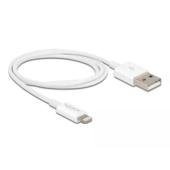 Cable USB de datos y carga DeLOCK 83000 para iPhone iPad iPod blanco 1 m