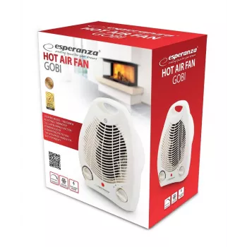 Calefactor eléctrico ESPERANZA EHH011 1000/2000 W, blanco, termostato regulable, mando giratorio
