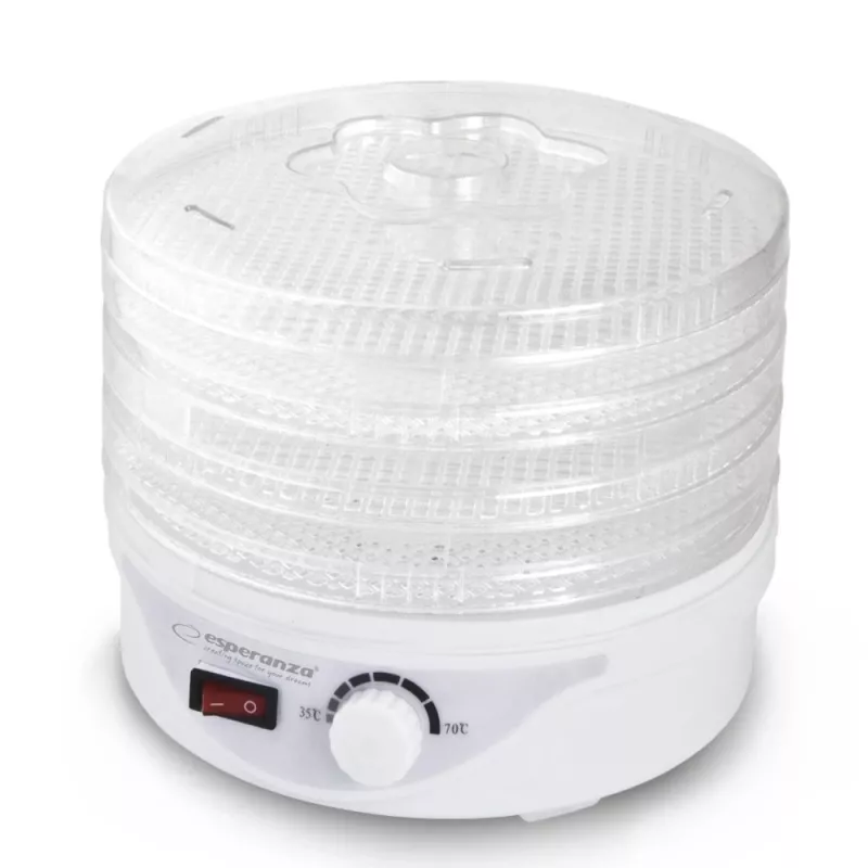 Esperanza EKD003 Deshidratador de alimentos transparente, blanco 250 W