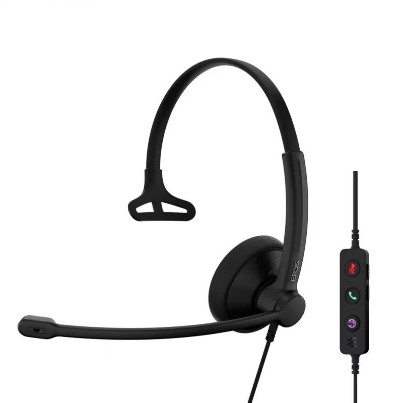 Auriculares EPOS IMPACT 100 MS Mono USB-C+A con cable Ligeros 51g