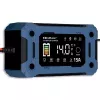 Cargador inteligente 12V 15A QOLTEC con microprocesador y LCD — para baterías AGM, GEL, SLA, EFB, LiFePO4