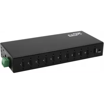 Hub USB 3.2 Gen 2x1 de 10 puertos Exsys EX-12270HMS, alimentación de 79,5 W