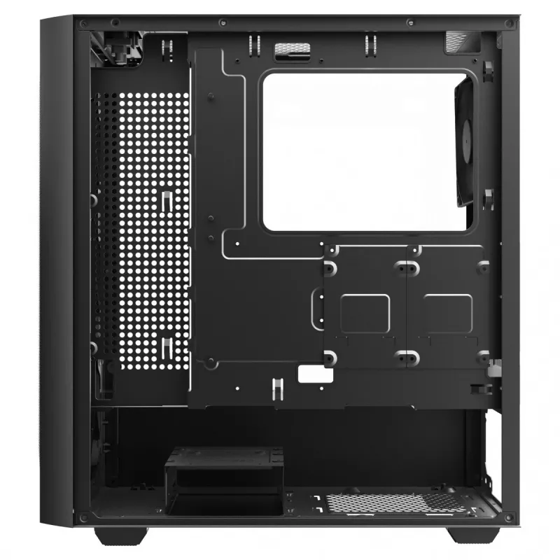 Caja de PC SAVIO Noctis Flow — Cube Mini-ITX/Micro-ATX/ATX, 3x120mm frontal, 1x120mm trasero, 2 bahías de 3,5 pulgadas + 3 de 2,5 pulgadas, cristal templado
