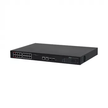 Conmutador PoE 100Mbps 16 puertos + 2G uplink + 2SFP, ePoE 8 puertos, ePoE hasta 800m, Hi-PoE