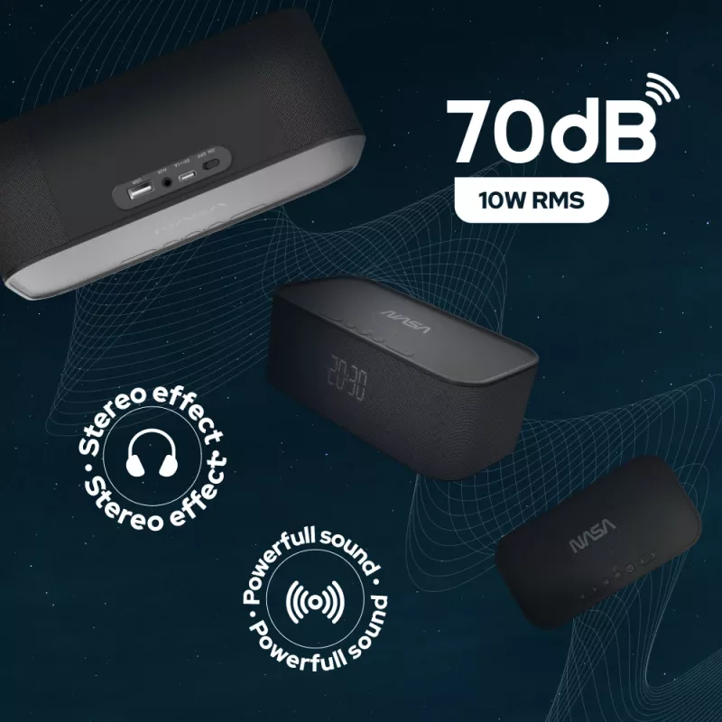 Altavoz Bluetooth/despertador/cargador inalámbrico NASA SPC800