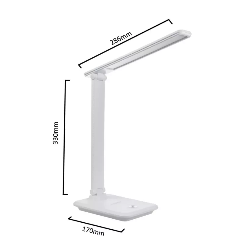 Lámpara de escritorio LED MACLEAN MCE616W 9W con cargador inalámbrico Qi integrado