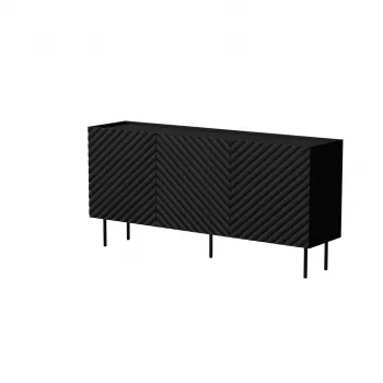 Cómoda Cama Meble LUCCA 3D 165x40x80 cm, negra, cuerpo de aglomerado