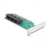 Tarjeta de bifurcación DELOCK PCIe x16 a 4× internos SFF-8643 NVMe, Low-Profile