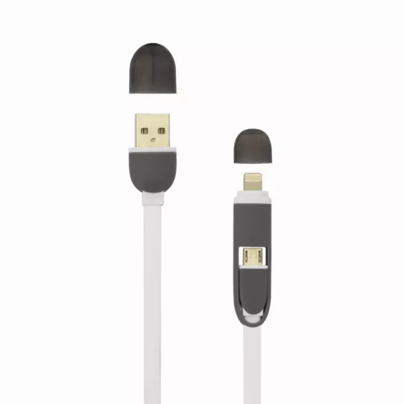 Sbox 2IN1W USB->Micro USB+IPH.5 M/M 1M blanco