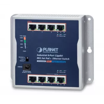 Switch no gestionado PLANET IP30 Industrial 8 puertos