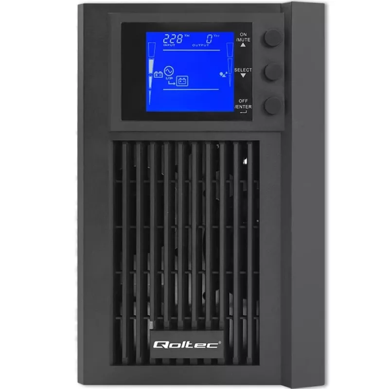 Sistema de alimentación ininterrumpida QOLTEC 53981 On line 2kVA, capacidad 2000 VA