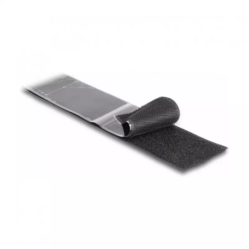 Cinta de velcro resistente DeLOCK autoadhesiva 25 m x 50 mm negra