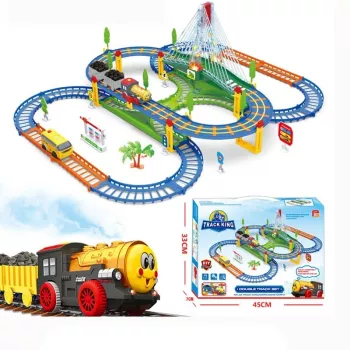 Tren eléctrico Track King Extralink Kids con locomotora y coche a pilas