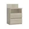 Top E Shop M1 SONOMA MAT mesita de noche, 2 cajones, roble