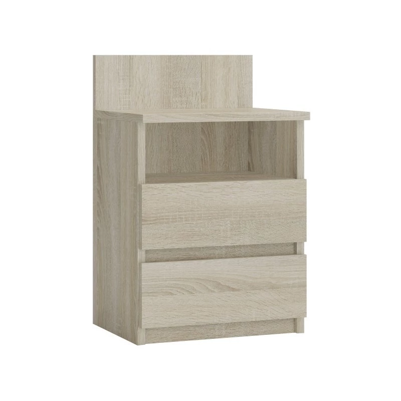 Top E Shop M1 SONOMA MAT mesita de noche, 2 cajones, roble