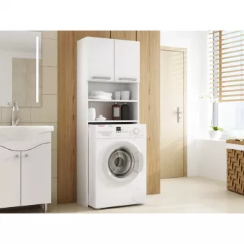 Armario de baño Top e Shop PRALKA POLA BIEL — blanco, de pie, 4 baldas, 640×300×1830 mm