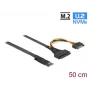 Adaptador DeLOCK M.2 Key M a U.2 SFF-8639 NVMe con cable de 50 cm