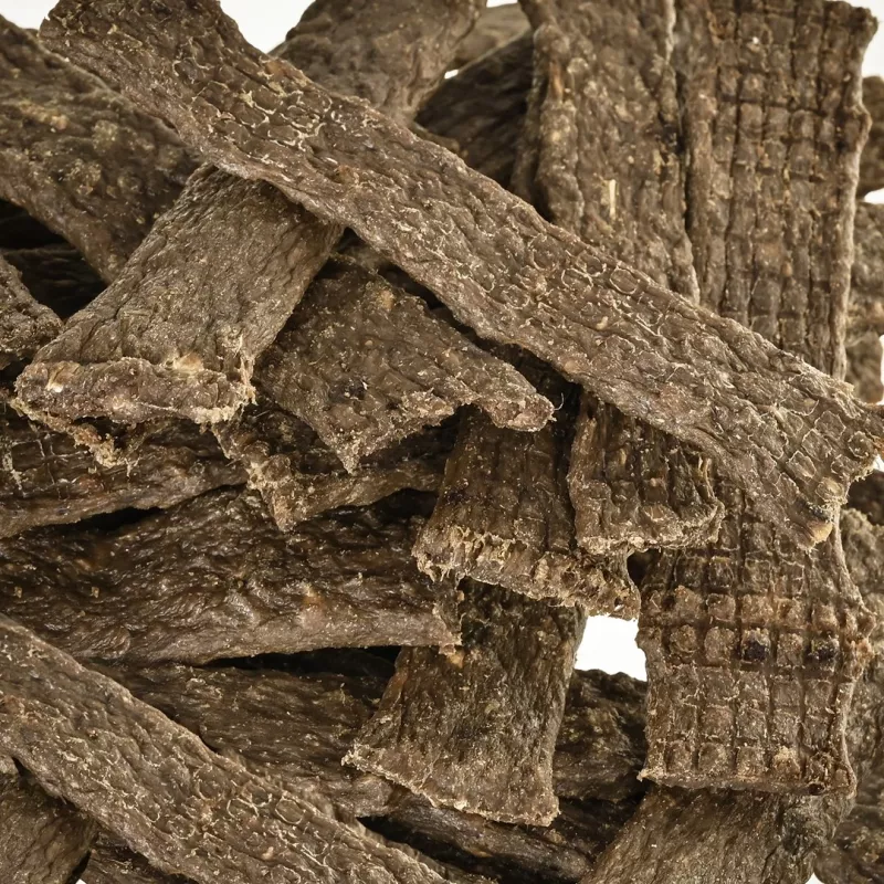 PETITTO tiras de carne seca de caza con cáñamo - premio para perros - 400g