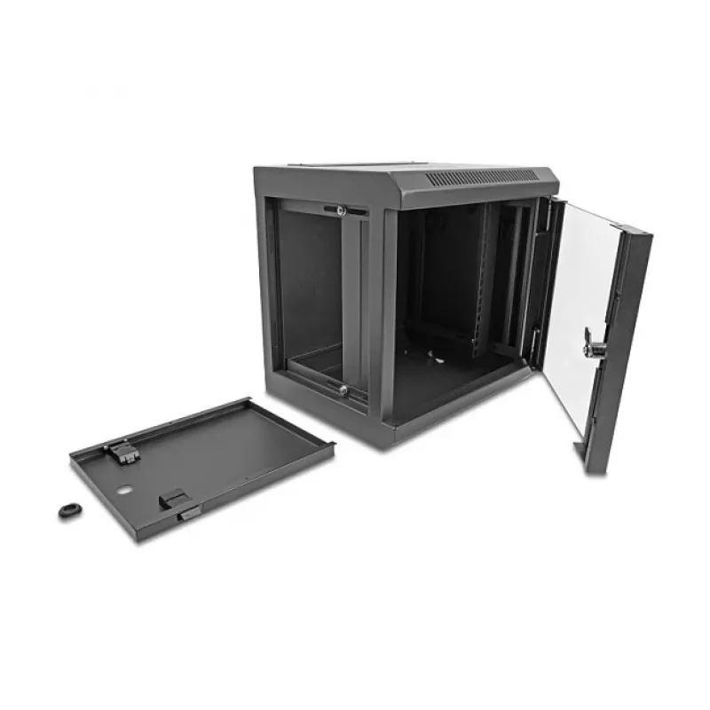 DeLOCK 43417 Armario de red de 10 pulgadas 6U con puerta de cristal, negro
