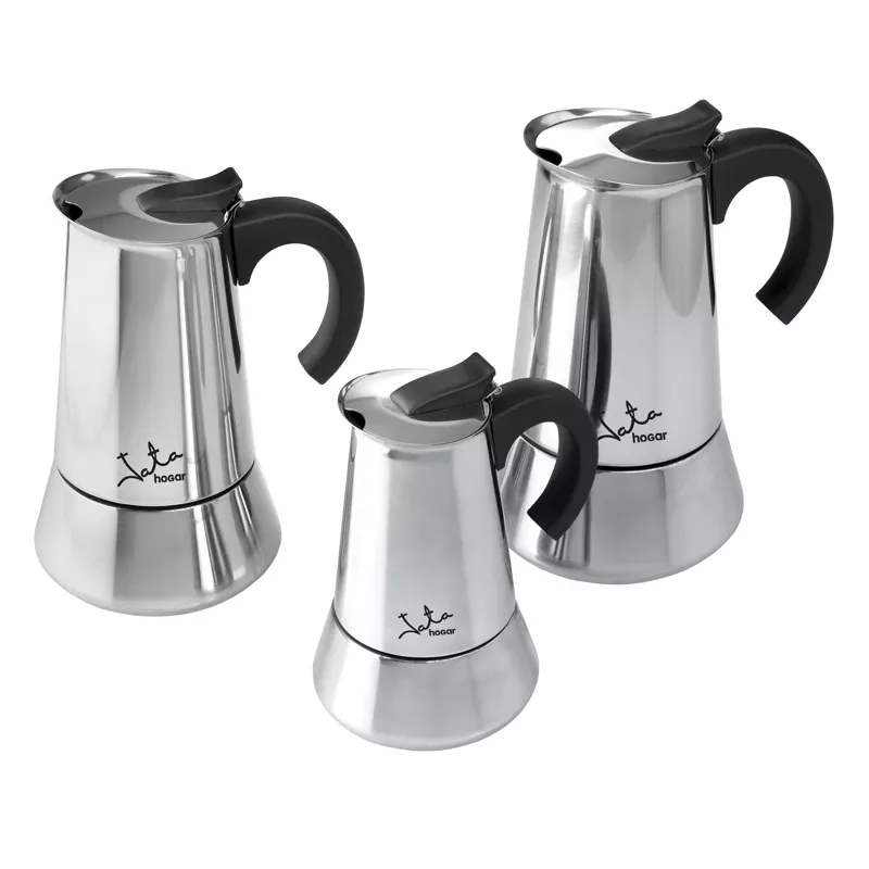 Cafetera moka JATA Odin negra acero inoxidable