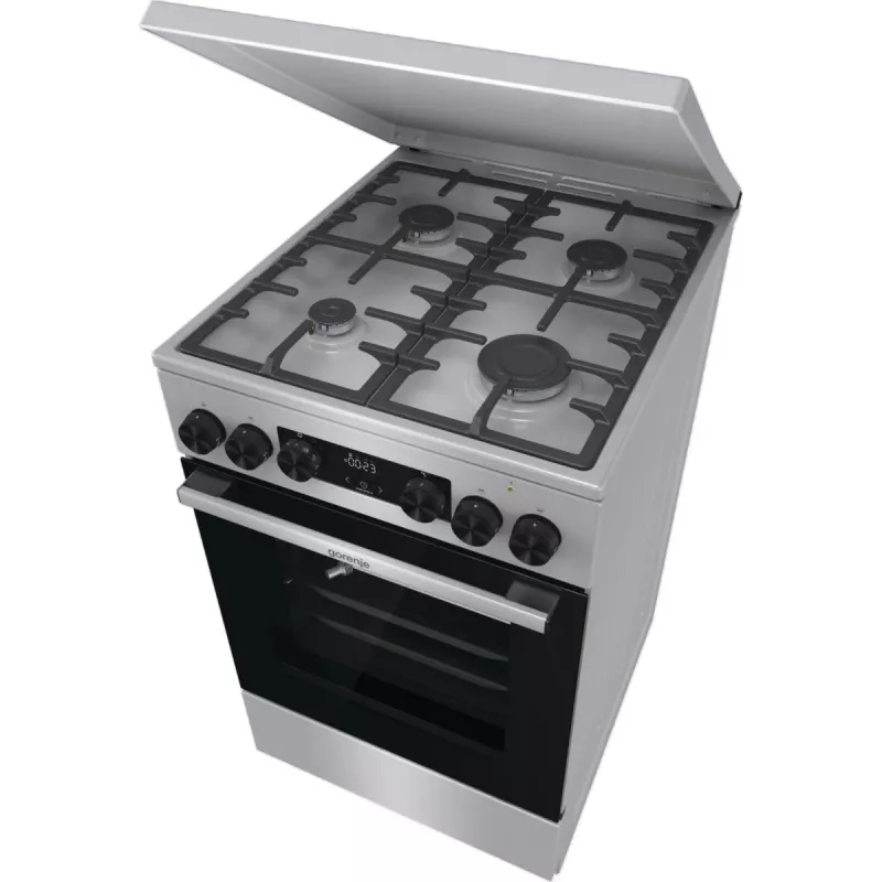 Gorenje GKS5C71XF cocina independiente con horno Plata