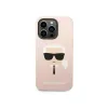 Karl Lagerfeld KLHMP14XSLKHLP iPhone 14 Pro Max 6.7 funda rígida rosa claro / silicona rosa claro Karl inches Head Magsafe