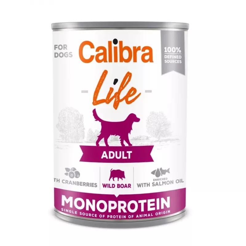 Calibra Adult comida húmeda para perros con jabalí y arándanos rojos, 400 g