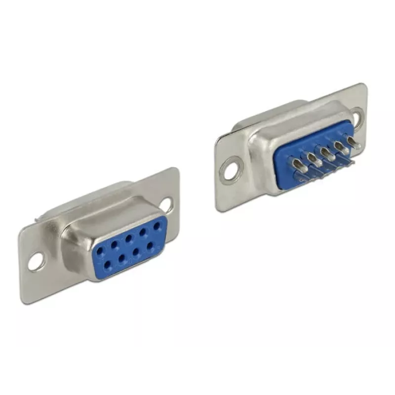 Conector de cable DeLOCK 65882 Sub-D 9 pines azul plateado
