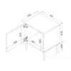 Mesita de noche Cama INSERTO, 2 uds., 50x40x61.5 cm, negro + LED