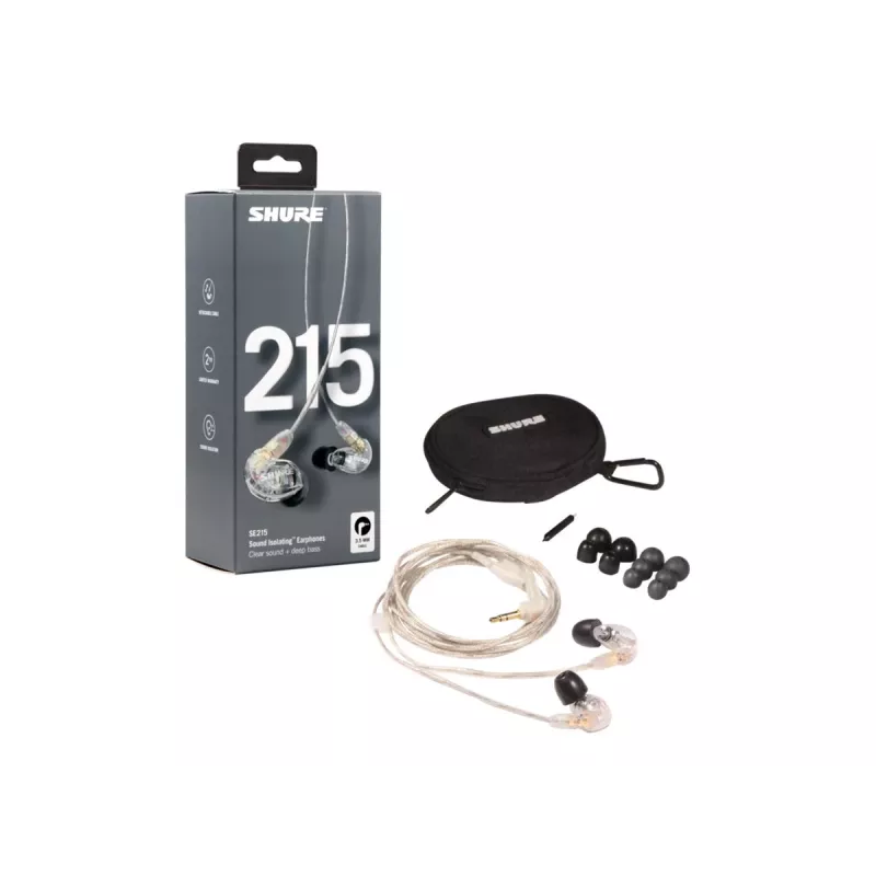 Auriculares Shure SE215 Pro monitor in-ear con cable para escenario/estudio transparente
