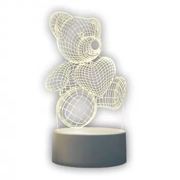 Lámpara de noche Extralink HOME corazón ilusión óptica 3D lámpara de mesita USB