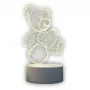 Lámpara de noche Extralink HOME corazón ilusión óptica 3D lámpara de mesita USB