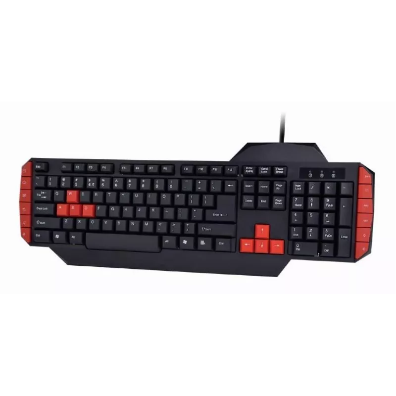 Teclado gaming GEMBIRD GGS-UMG4-02 104 teclas tamaño completo USB QWERTY inglés US con ratón, negro