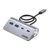 Hub USB Unitek H1337AGY01 – 4 puertos (2×USB-C, 2×USB-A), hasta 5 Gbit/s por puerto, aluminio, Plata