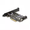 Tarjeta PCI Express x4 DELOCK 90345 con 2 conectores USB Type-C externos