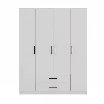 Armario ropero Topeshop ROMANA 160 BIEL KPLB 11 baldas 4 puertas blanco