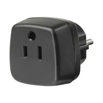 Adaptador de viaje EE. UU., Japón/conector con toma de tierra, adaptador de enchufe negro