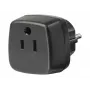 Adaptador de viaje EE. UU., Japón/conector con toma de tierra, adaptador de enchufe negro
