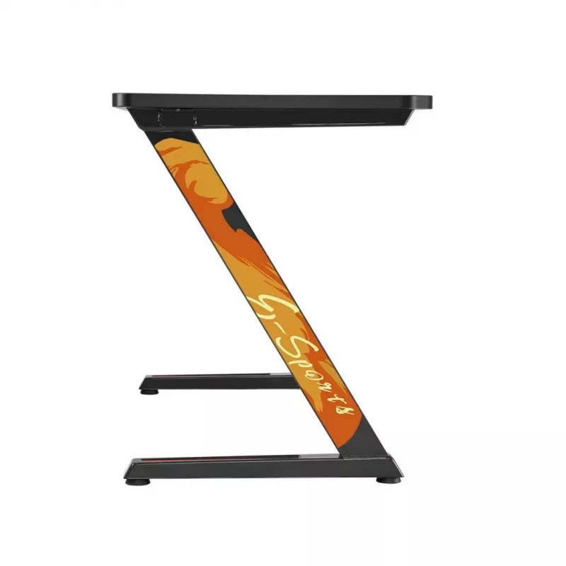 Mesa de ordenador gaming NanoRS RS120, diseño moderno, ligera y estable (carga máx. 50 kg), negro y naranja