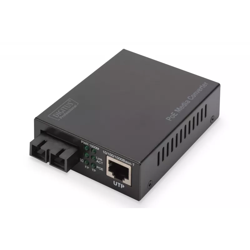 Digitus Convertidor de medios Gigabit PoE, RJ45 / SC, SM, PSE