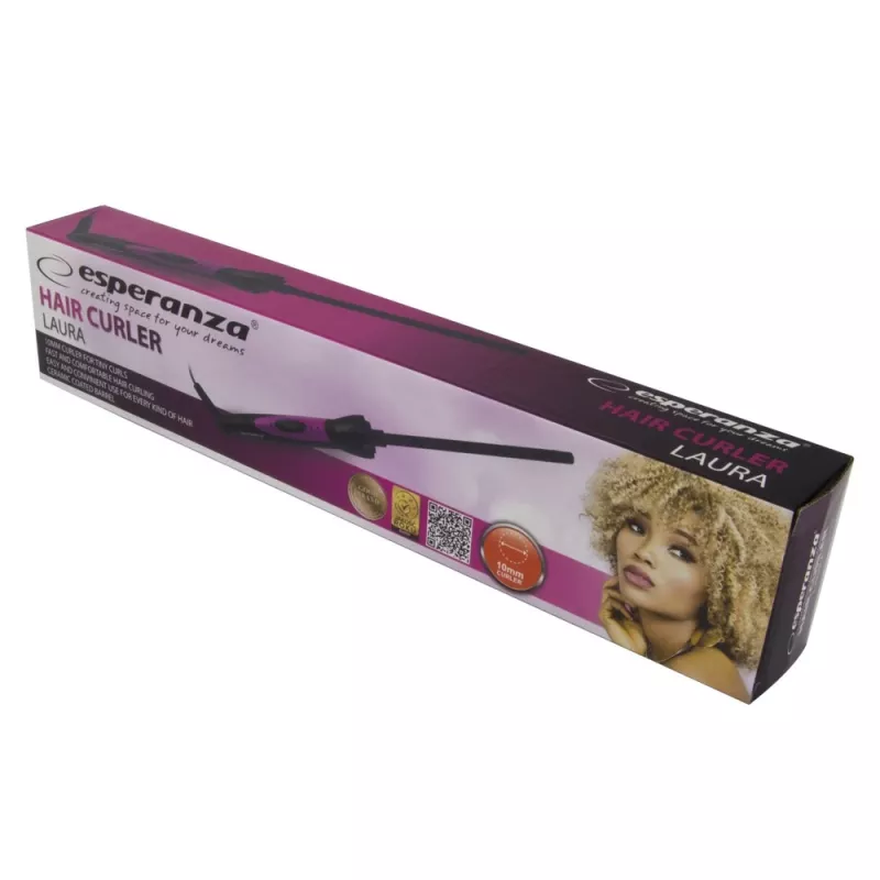 Moldeador de pelo Esperanza EBL014 recubrimiento cerámico, 25 W, máx. 180 °C, cable 1,8 m, negro