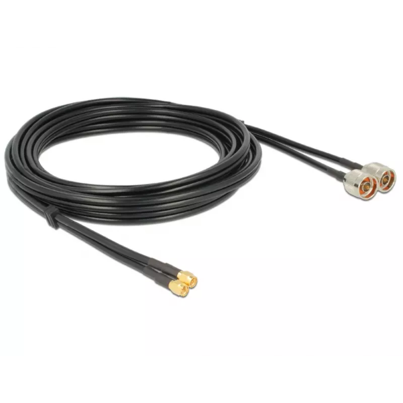 Cable coaxial DeLOCK 89467 RG-58 5 m 2x conector N macho 2x conector SMA macho negro