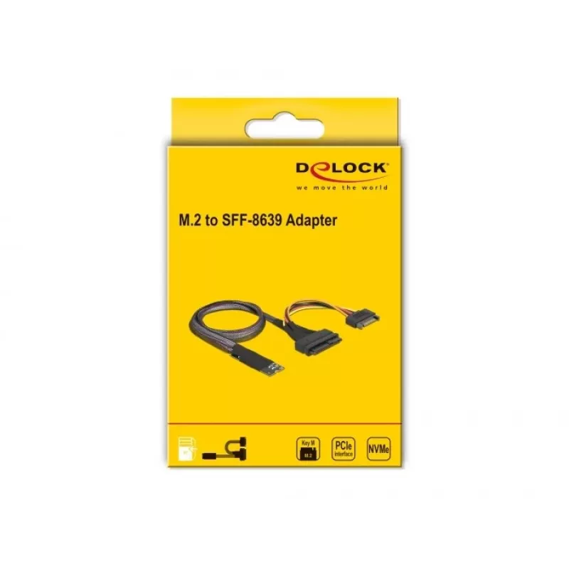 Adaptador DeLOCK M.2 Key M a U.2 SFF-8639 NVMe con cable de 50 cm